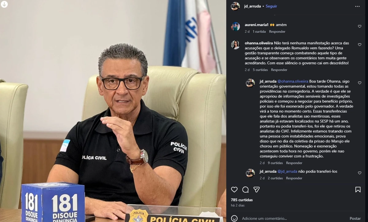 José Darcy Arruda responde a comentário a fala por qual razão Roualdo Gianordoli foi exonerado