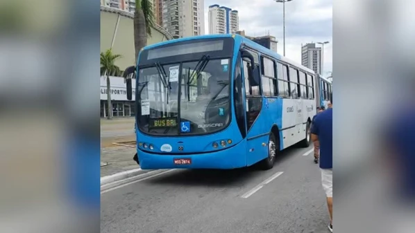 Vídeo viraliza ao mostrar o veículo do sistema de transporte público capixaba exposto em um evento na cidade de Barueri (SP)