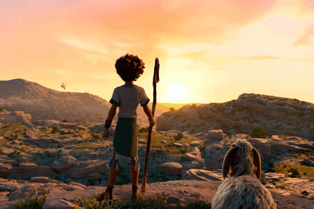 “Davi – Nasce um Rei” é uma animação que retrata a transformação de um jovem pastor em rei por meio da fé inabalável (Imagem: Reprodução digital | Heaven Content)