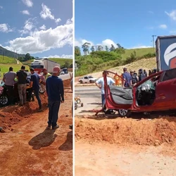 Segundo PRF, batida foi registrada na manhã desta quinta-feira (15), por volta das 9h, no km 370