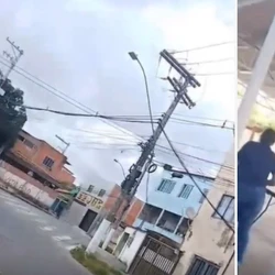 Um vídeo mostra o som dos disparos de arma de fogo e também o desespero das pessoas que estavam pela região