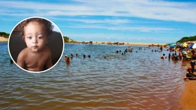 Lualyssom Ribeiro dos Santos, criança que morreu afogada no 'Riozinho', em Pontal do Ipiranga, Linhares