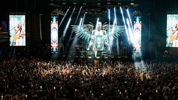 O baiano subiu ao palco ao lado de Jammil e André Lellis, na sexta-feira (16), em Meaípe