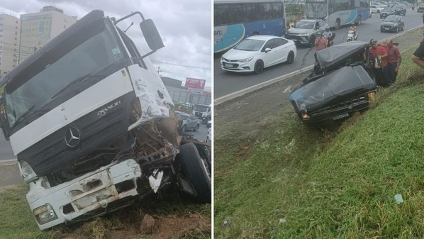 A batida entre os veículos ocorreu no meio da manhã desta segunda-feira (19), mas não impactou no fluxo de veículos na rodovia federal