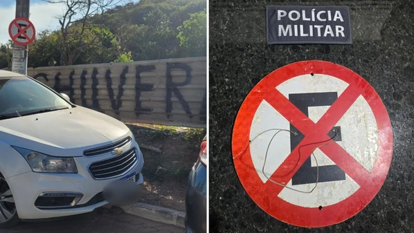 Segundo a Polícia Militar, ele havia sido notificado anteriormente por estacionar de forma irregular no local; motorista contou ter retirado a placa para verificar a legalidade junto à prefeitura