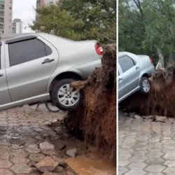 Incidente ocorreu na tarde desta terça-feira (20) na Rua Henrique Rosetti, em frente a um restaurante