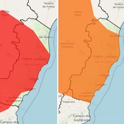 A previsão indica ventos fortes e acumulado para quase todo o Estado, nesta terça-feira (20)