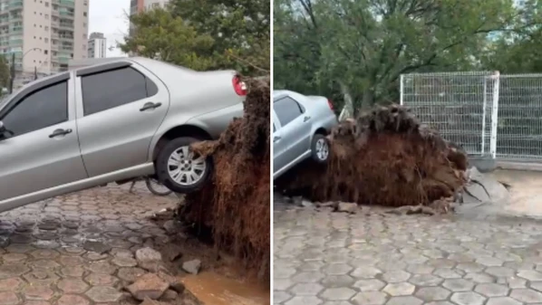 Incidente ocorreu na tarde desta terça-feira (20) na Rua Henrique Rosetti, em frente a um restaurante