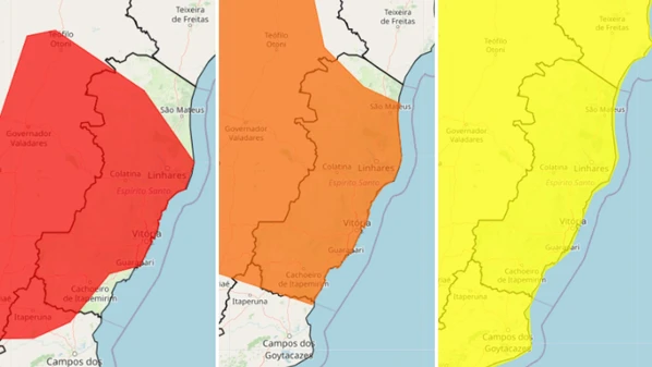 A previsão indica ventos fortes e acumulado para quase todo o Estado, nesta terça-feira (20)