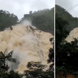 Cheia não oferece risco iminente e ponto turístico segue aberto para visitação, mas banhos no local estão proibidos desde 2025