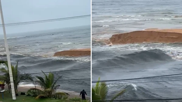 Moradores registraram a cena nesta quarta-feira (21); situação não chega a ser rara e pode ocorrer em dias de muita chuva, mas a administração analisa a possibilidade de ação de algumas pessoas