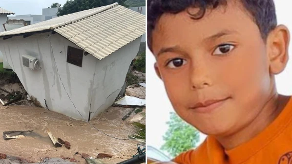 Otávio Viana Amaral, 10 anos, estava com mais quatro pessoas na residência, mas não conseguiu se salvar como os outros; equipes seguem trabalhando para remover o que sobrou do imóvel
