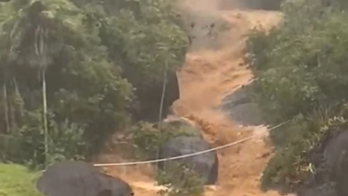 Chuva forte aumenta volume da Cachoeira Henrique Sfalsin, em Palmeiras por Leitor | A Gazeta