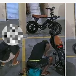 Videomonitoramento do edifício localizado em Itapuã registrou a ação; rastreamento do veículo indicou onde estava e a Guarda o encontrou sob posse de duas pessoas, que acabaram detidas