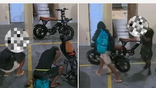 Videomonitoramento do edifício localizado em Itapuã registrou a ação; rastreamento do veículo indicou onde estava e a Guarda o encontrou sob posse de duas pessoas, que acabaram detidas