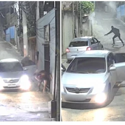 Suspeitos chegaram de carro e fizeram disparos contra grupo de pessoas que estava na rua; um homem de 30 anos morreu no local