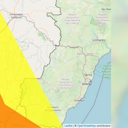 Inmet emitiu avisos amarelo e laranja para municípios capixabas, com previsão de chuva forte, ventos intensos e risco de alagamentos