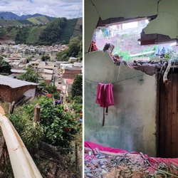 Duas residências foram atingidas na tarde de domingo (25), no bairro Floresta; havia 10 pessoas no local, mas felizmente ninguém se feriu