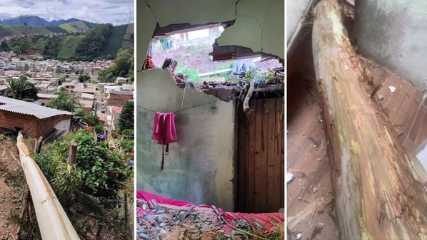 Duas residências foram atingidas na tarde de domingo (25), no bairro Floresta; havia 10 pessoas no local, mas felizmente ninguém se feriu