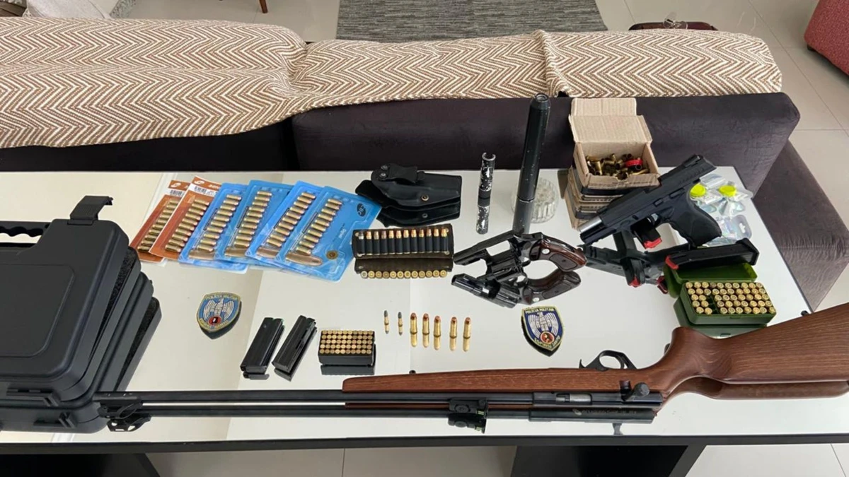 Armas e munições apreendidas durante na Operação Desarme II
