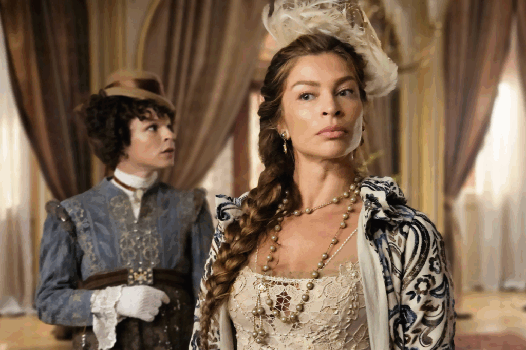 A novela “Dona Beja” resgata a história da cortesã mineira que desafiou convenções do período colonial brasileiro (Imagem: Reprodução digital | HBO Max)