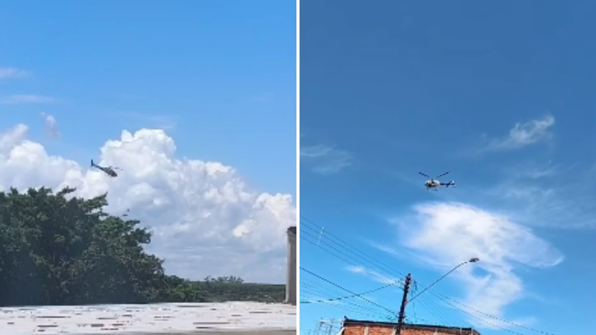 Helicóptero do Notaer auxiliou Polícia Civil durante operação na localidade de 'Pantanal' em Serra Dourada II, na Serra