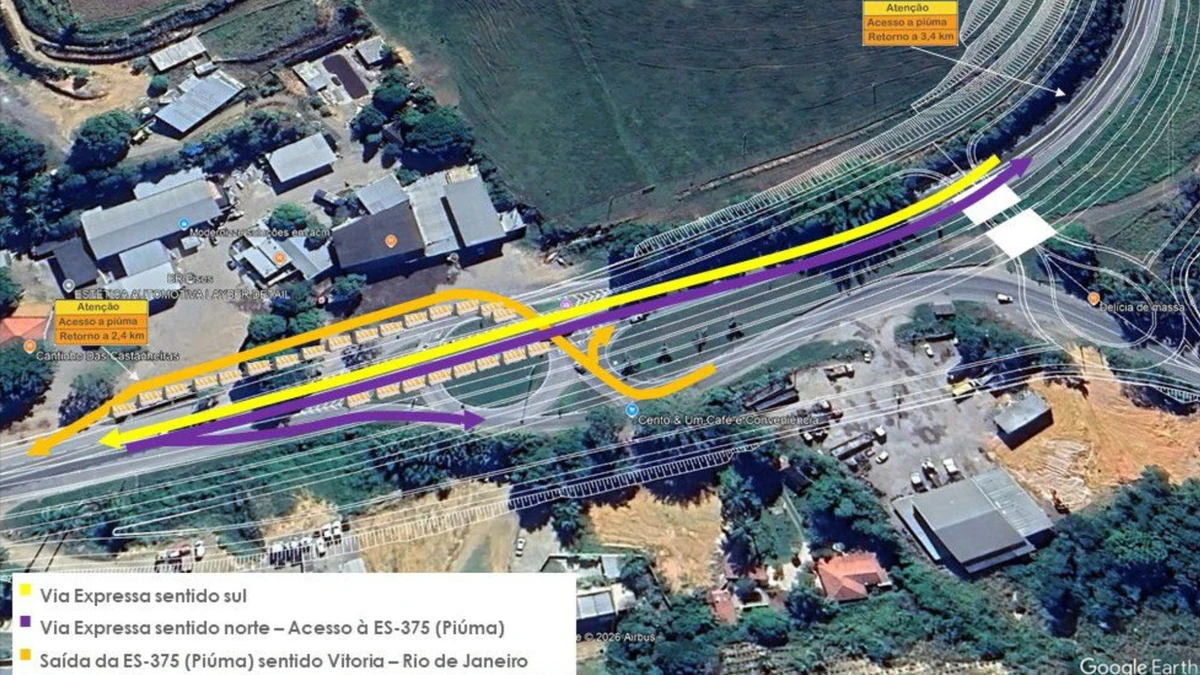Acesso a Piúma pela BR 101, seguindo pela ES 375, vai mudar temporariamente