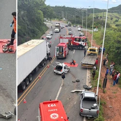 As vítimas são da mesma família: pai, mãe e filha. Uma das pistas foi interditada para atendimento