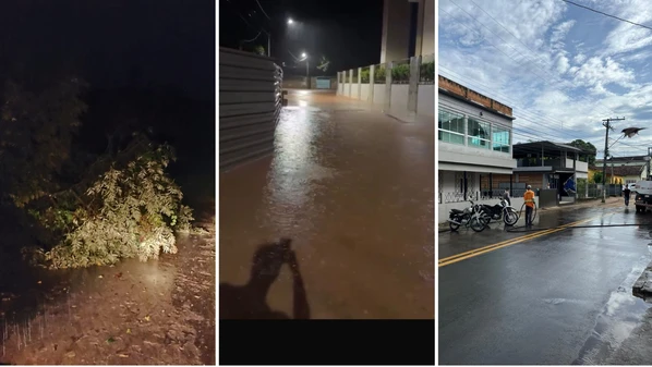 Segundo o município, foi registrado um acúmulo de 47 milímetros em cerca de 20 minutos de temporal com vento forte e raios