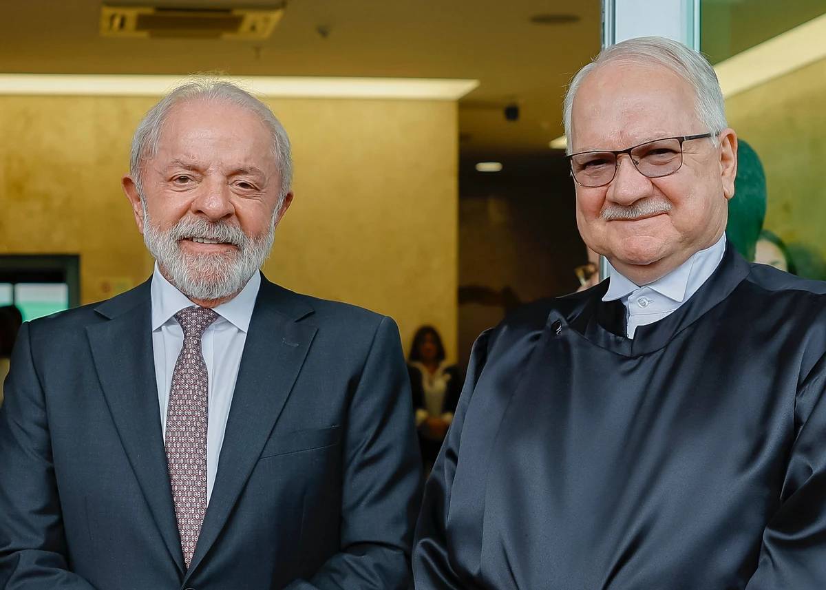 Presidente Luiz Inácio Lula da Silva e presidente do STF, Edson Fachin, na abertura do ano judiciário