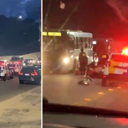 Policiais passavam pela Avenida Aristides Campos quando viram um homem tentando roubar carro na noite de terça-feira (3); moto que seguia pela via acabou batendo na viatura e o condutor se feriu