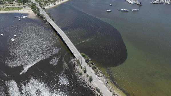 Promotoria do Meio Ambiente de Vitória pede informações e providências sobre a mancha escura no mar na região da Ilha do Frade e da Guarderia, registrada esta semana