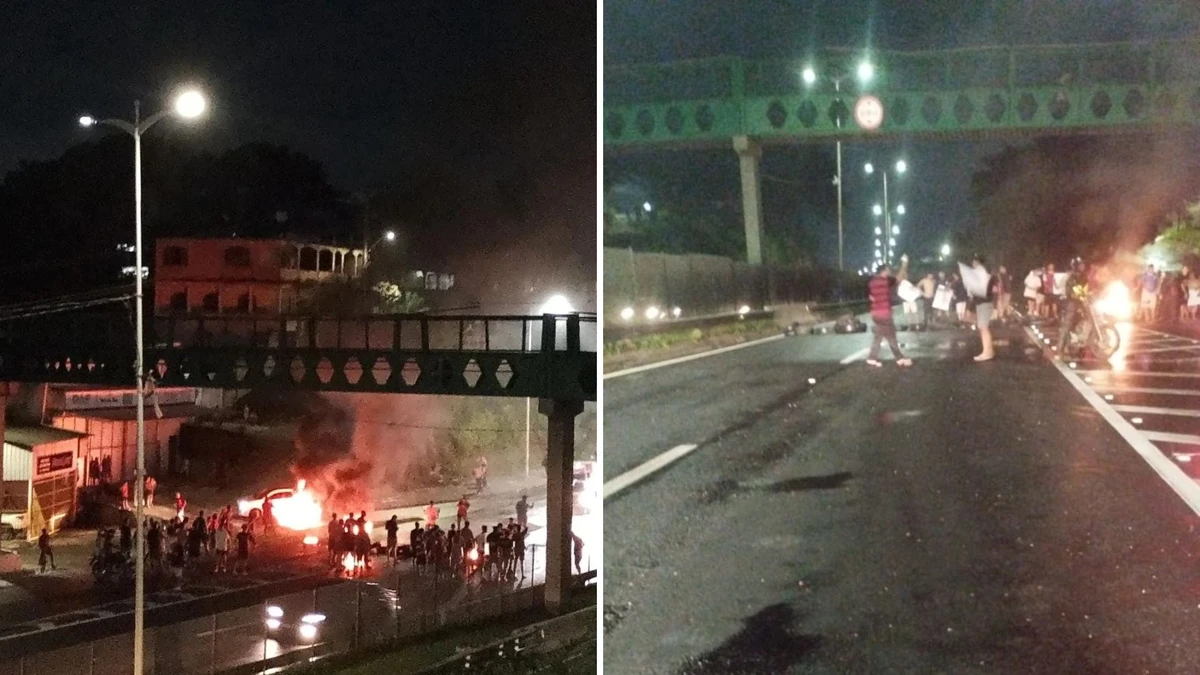Protesto interdita a pista no sentido Serra na Rodovia do Contorno