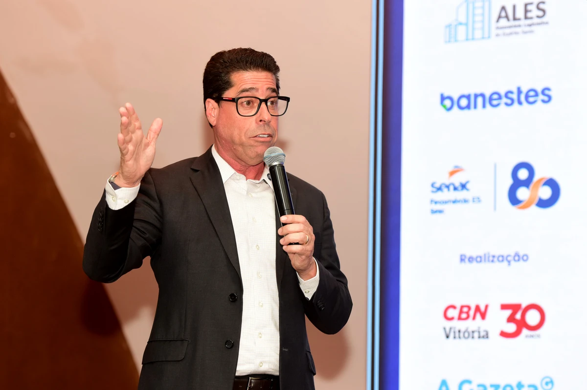 O presidente da Ales, Marcelo Santos, durante o evento Diálogos.ag por Carlos Alberto Silva