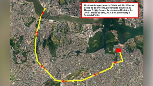 Trajeto em direção ao Sambão do Povo começa às 22h desta quinta-feira (5) e terá bloqueios parciais e totais no trânsito