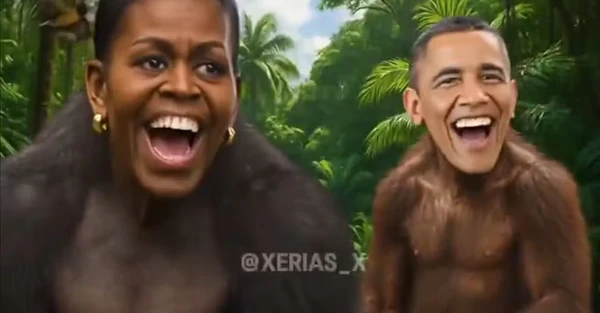 Casal Michelle e Barack Obama são retratados como macacos em publicação do presidente dos Estados Unidos, Donald Trump