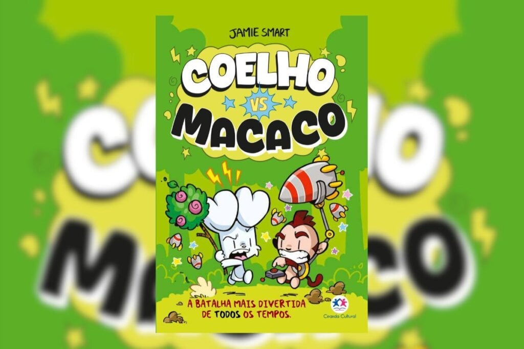 ” Coelho vs Macaco a batalha mais divertida de todos os tempos” é ideal para quem busca uma leitura leve e divertida durante o feriado (Imagem: Divulgação | Editora Ciranda Cultural)