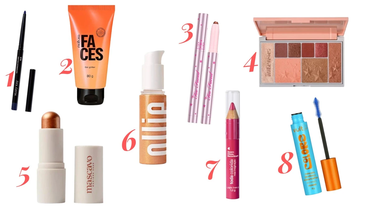 Produtos de beleza para o carnaval