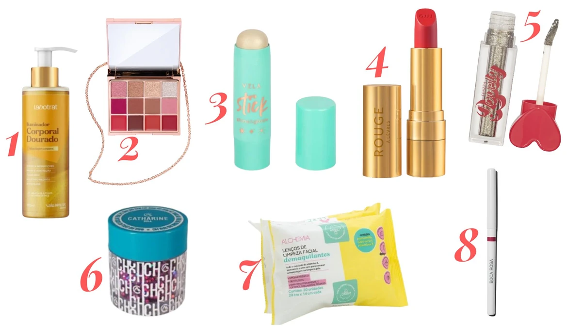 Produtos de beleza para o carnaval