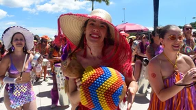 Bloco Balança a Penha, na Prainha, em Vila Velha, durante o carnaval