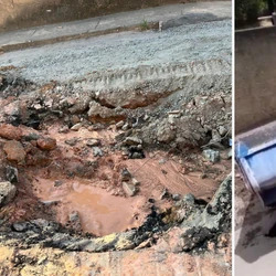 Segundo a prefeitura, falhas na vedação e na compactação do solo provocaram o afundamento da via no bairro Condados