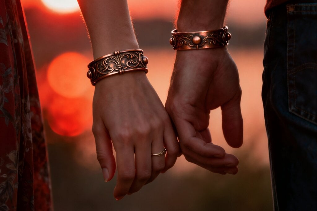 O bracelete de cobre deve ser utilizado em contato direto com a pele (Imagem: Caozhenkang | Shutterstock)