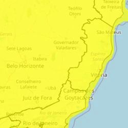 Novo aviso começa à 0h01 de sexta-feira (20) e prevê até 50 mm de chuva por dia, com ventos que podem alcançar os 60 km/h