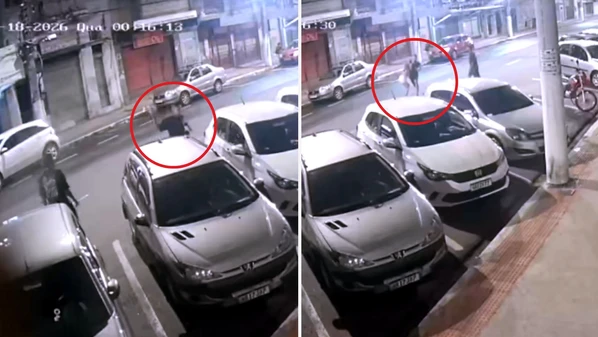 Pelo menos quatro veículos foram avariados pelo suspeito, que ainda discutiu e brigou com uma mulher após os atos de depredação