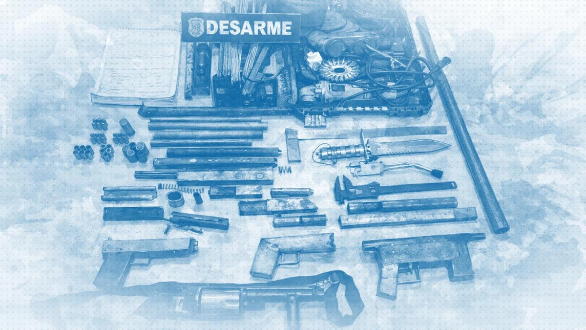 Armas caseiras apreendidas / Serra