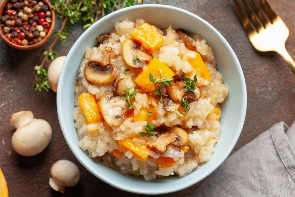 Risoto de abóbora com cogumelo (Imagem: NatalyaBond | Shutterstock)