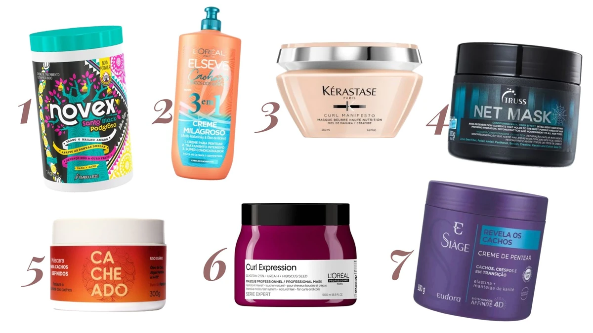 Máscara para cabelo cacheado