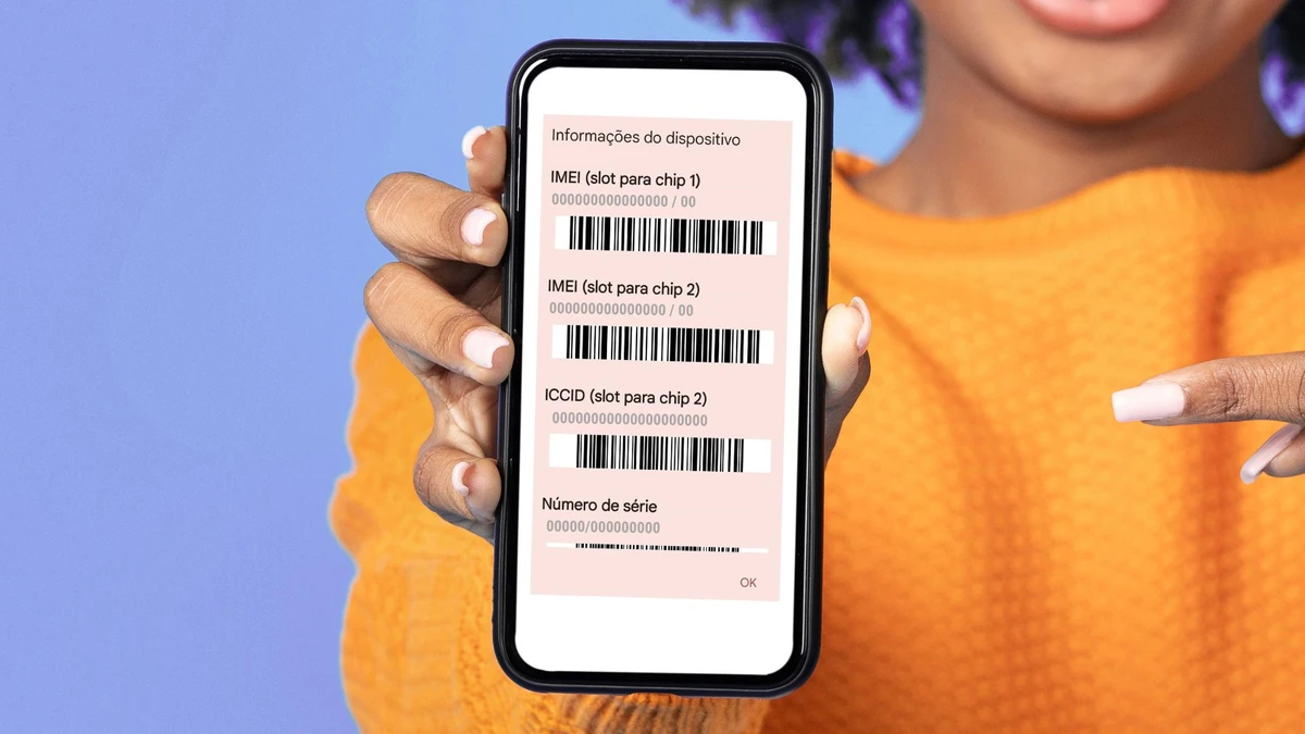 Nùmero de IMEI (Identificação Internacional de Equipamento Móvel) pode ser obtido discando  *#06#