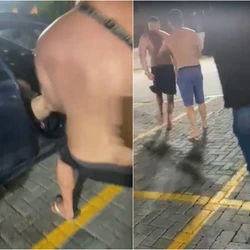 Militar puxou a companheira, que também é policial, de dentro do carro pelas pernas e ela caiu do veículo, batendo com a cabeça no chão; veja o vídeo