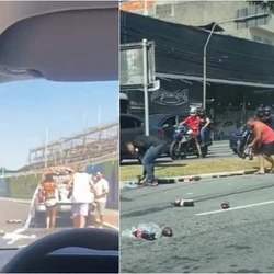 Episódio foi testemunhado por jovem que seguia pela Avenida Nossa Senhora dos Navegantes, na Enseada do Suá; caso nas redes ganhou milhares de visualizações e comentários positivos